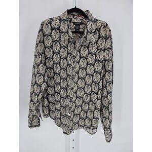 Calvin Klein Jeans Men's Black Abstract Pattern Button-Down Shirt Size XXL